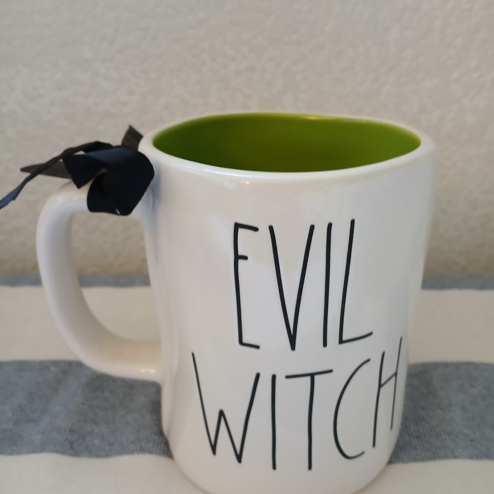 Rae Dunn Evil Witch Mug - White and Green